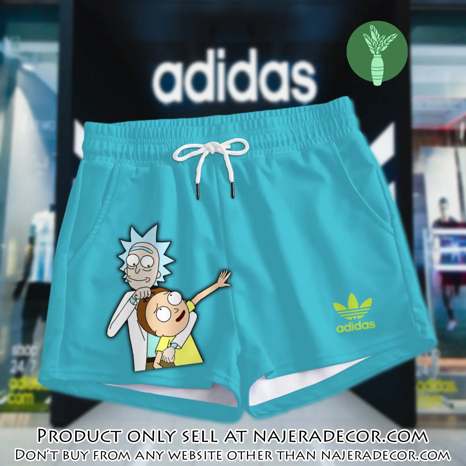 Premium rick and morty in adidas women shorts lady beach shorts wms1084 njr3820914